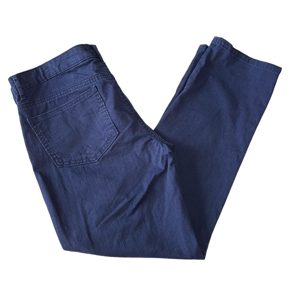Norma Kamali Navy Blue Zipper Tapered Ankle Denim Pants Women’s 8 - Picture 7 of 10